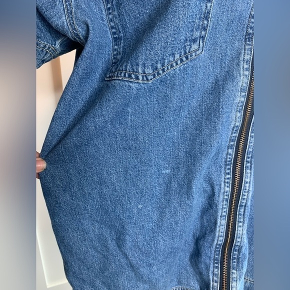 Vintage Denim Short Sleeve Top Full Zip Up Size Medium - Picture 4 of 10